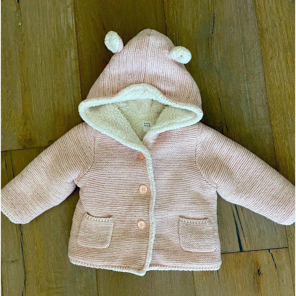 Knit fur lined Baby Gap Sweater with hood